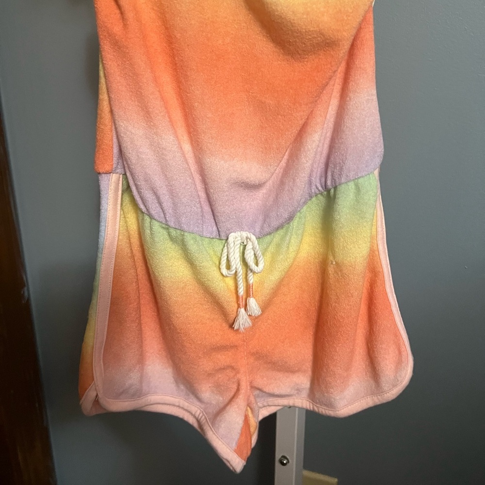 Epic Threads Rainbow Smiley Face Ombre Short Terry Cloth Romper NWT 6X - Picture 4 of 5